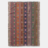 Turks Kilim Pattern Colorful Tribal Deken (Voorkant Verticaal)