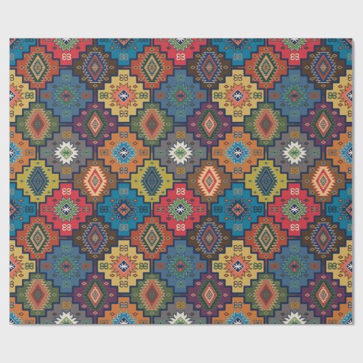 Turks kleurrijk etnisch motifpatroon cadeaupapier (Vlak)