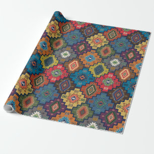 Turks kleurrijk etnisch motifpatroon cadeaupapier