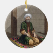 Turks Man, bidden, 18e eeuw (graven) Keramisch Ornament (Achterkant)