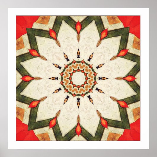 Turks Rode Mandala Poster (Voorkant)