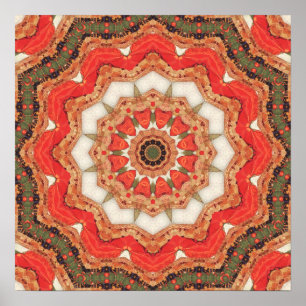 Turks Rode Mandala Vier Poster