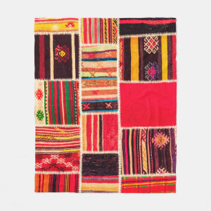 Turks tapijtpatchwork handgemaakt. Patchwork patte Fleece Deken