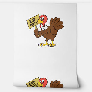 Turks Thanksgiving van de Pizza Funny Behang