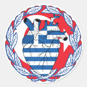 Turks Turkije Griekse Onafhankelijkheid Griekenlan Ronde Sticker