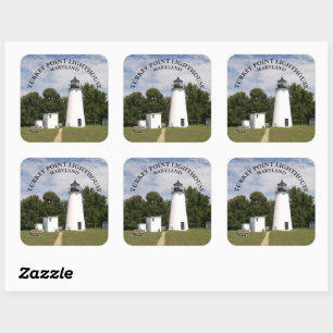Turks vuurtoren, maryland grote tickers vierkante sticker