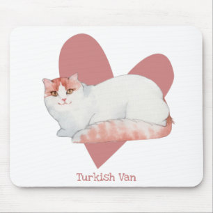 Turks Waterverf Kat roze hart Muismat