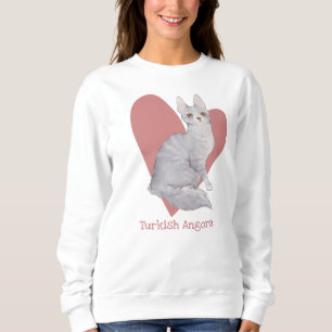 Turks Waterverf van Angora Cat Kat Roze hart Trui
