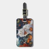 Turkse Angora kat Halloween Spooky Bagagelabel (Voorkant verticaal)