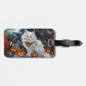 Turkse Angora kat Halloween Spooky Bagagelabel (Achterkant horizontaal)