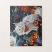 Turkse Angora kat Halloween Spooky Legpuzzel (Verticaal)