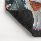 Turkse Angora kat Halloween Spooky Muismat (Hoek)