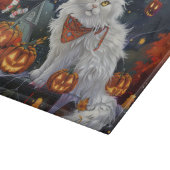 Turkse Angora kat Halloween Spooky Snijplank (Hoek)