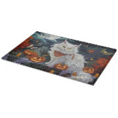 Turkse Angora kat Halloween Spooky Snijplank (Hoek)