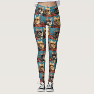 Turkse Angora Kat met Hart Roos Valentijnsdag Leggings