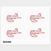 Turkse Angora-Sticker Ovale Sticker (Vel)