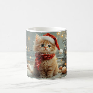 Turkse Angorakat Kerstmis Oude Strand Koffiemok