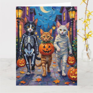 Turkse Angorakatjes in Halloween Kostuums Kaart