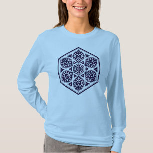 Turkse Blauwe Turkse Rozet Geometrische Vector Kun T-shirt