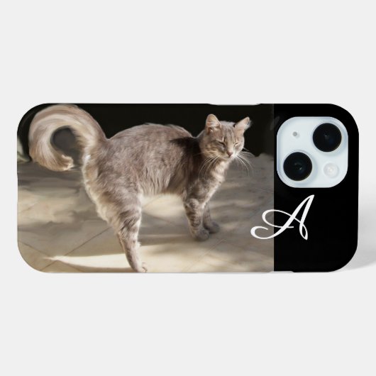 TURKSE CAT MONOGRAM Case-Mate iPhone CASE (Achterkant (horizontaal))