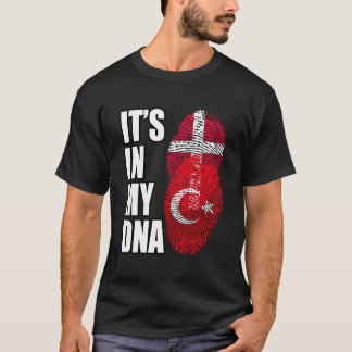 Turkse en Deense mix erfgoed DNA vlag T-shirt
