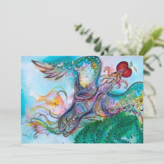 TURKSE FAIRY TALE / FOENIX MET APPEL , blauw Aankondiging (Staand voorkant)