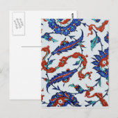 Turkse florale tegels briefkaart (Voorkant / Achterkant)