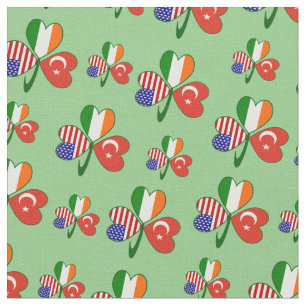 Turkse Ierse Amerikaanse Vlaggen Shamrock Persoonl Stof