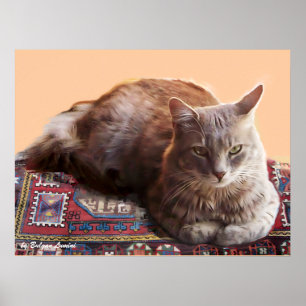 TURKSE KAT OP HET OUDE TAPijt Poster