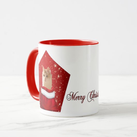 Turkse kerstMok met Angora Cat In-A-Bag Mok (Voorkant links)