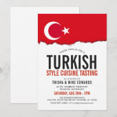 Turkse keuken | Party Flag Witte Uitnodiging (Voorkant / Achterkant)