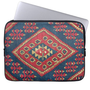 Turkse Kilim Tapijt Vloerkleed Antiek Rood Blauw Laptop Sleeve