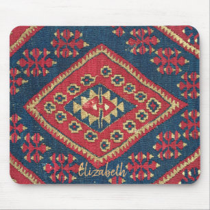 Turkse Kilim Tapijt Vloerkleed Antiek Rood Blauw Muismat