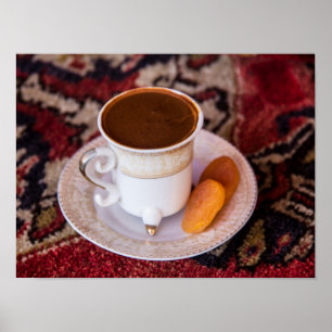 Turkse koffie en fruit poster
