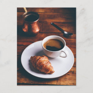 Turkse koffie en verse croissant briefkaart