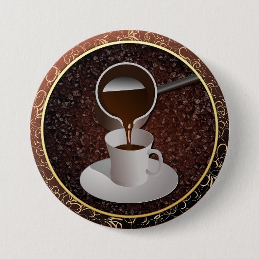 Turkse koffie ronde button 7,6 cm (Voorkant)