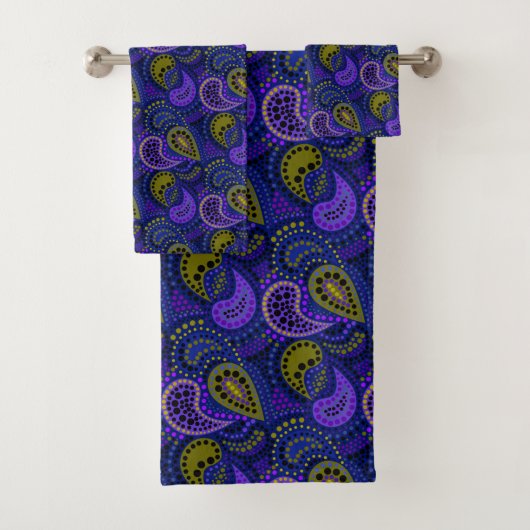 Turkse komkommers abstract pokkenpatroon bad handdoek (Insitu)