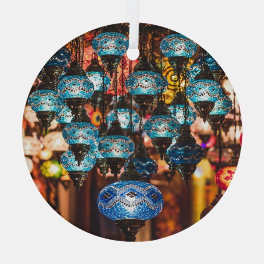 Turkse lampen: mozaïekglaskunst glas ornament (Achterkant)