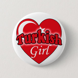 Turkse Meisje Ronde Button 5,7 Cm