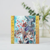 TURKSE SPROOKJE ,helder rood blauw geel glinsteren Kaart (Staand voorkant)