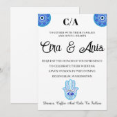 Turkse stijlen uitnodiging met blauwe ogen (Voorkant / Achterkant)