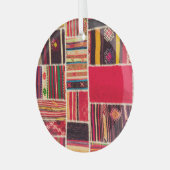 Turkse tapijt Patchwork Handgemaakte Textuur Glas Ornament (Voorkant links)