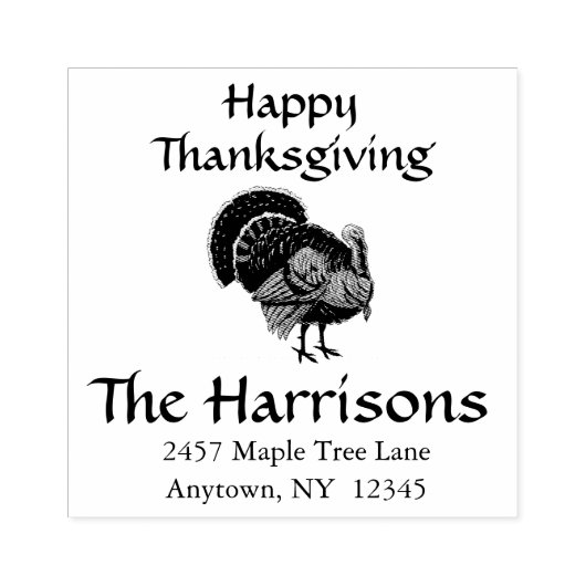Turkse Thanksgiving Design Address Art Stamp Rubberstempel (Afrduk)