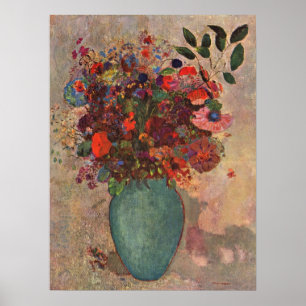 Turkse Vaas door Odilon Redon, het Vintage Art. Poster