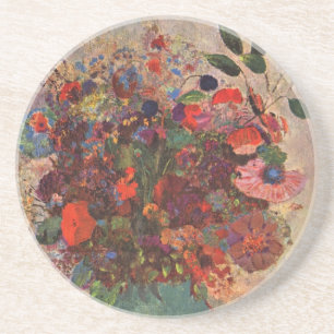 Turkse Vaas door Odilon Redon, Vintage Bloemen Kun Zandsteen Onderzetter