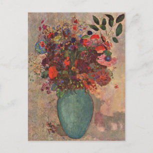 Turkse Vase door Odilon Redon, bloemen Kunst Briefkaart
