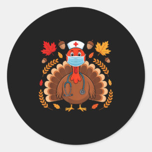 Turkse verpleegkundige Thanksgiving Topjes vrouwen Ronde Sticker