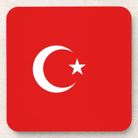 Turkse vlag bier onderzetter (Voorkant)