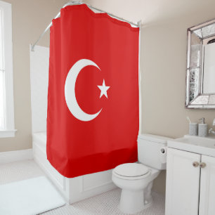 Turkse vlag douchegordijn