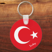 Turkse vlag en Turkse vakantie, patriotten/sport Sleutelhanger (Achterkant)